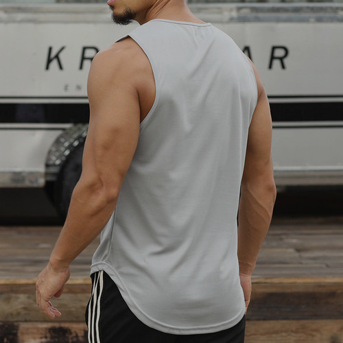 Summer Marathon Quick-Dry Men's Sleeveless Puffer Jacket Running Training Basketball Loose Fitness Tank Top