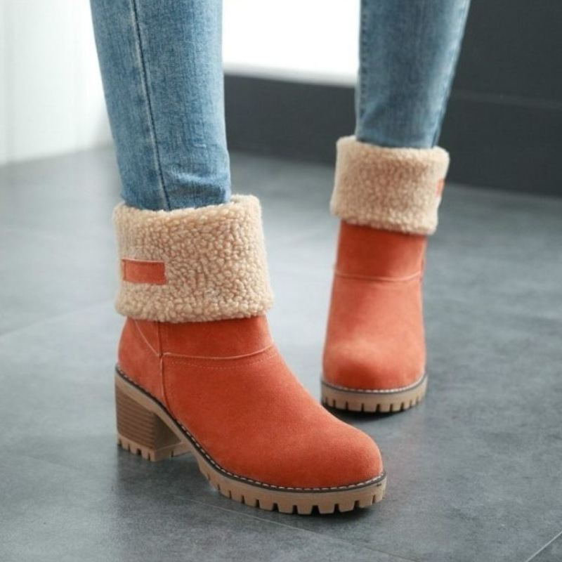 Women's Casual Vintage Style Commute Solid Color Round Toe Snow Boots display picture 4