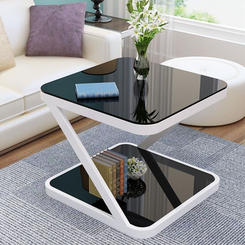 Small coffee table, modern coffee table, minimalist coffee table, tempered glass coffee table, living room coffee table, light luxury coffee table, square coffee table, suitable for small apartments