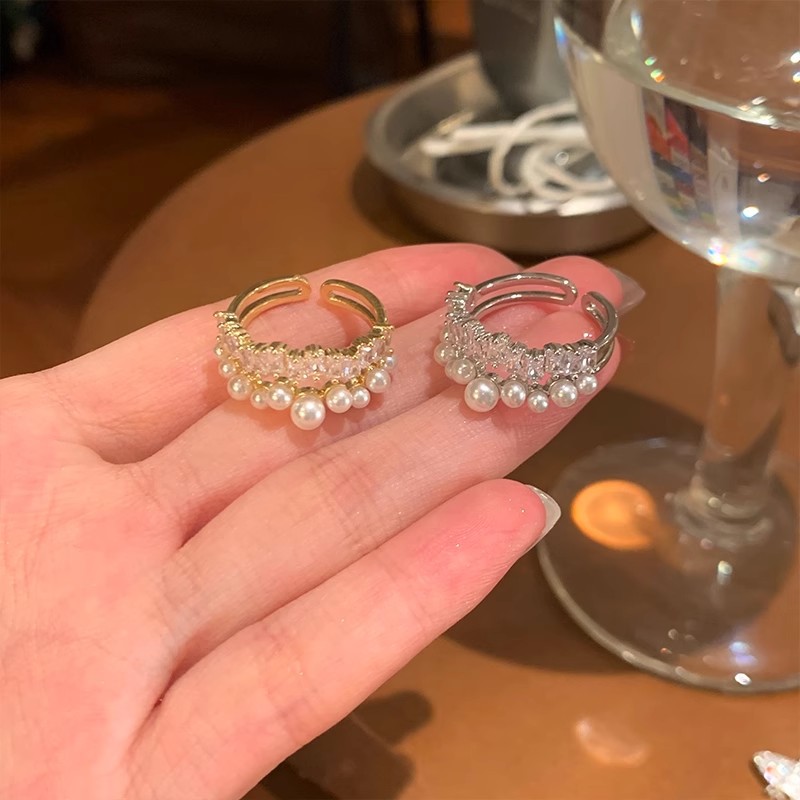 Galaxy Brilliance Double Layer Star Pearl Ring For Women_voghion.com
