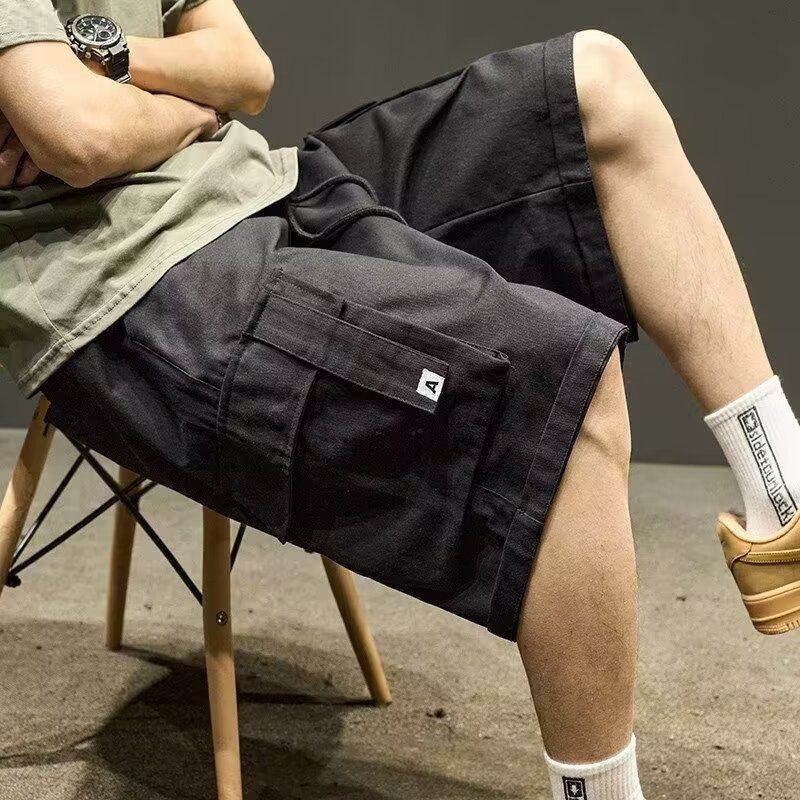 Summer American Casual Handsome Japanese Style Multi-Pocket Tooling Shorts Men's Loose Fashional Brand plus size High Street Pants