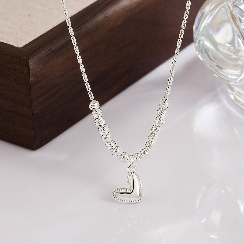 Exquisite Silver Fragment Heart Necklace For Women, Light Niche Design, Fashionable Ins Style, Sweet Temperament_voghion.com