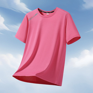 Short-Sleeved T-Shirts for Men and Women in Summer Thin Ice Silk Quick-Drying Breathable Half-Sleeved T-Shirts Large Size Cool Loose Plus Fat Sports
