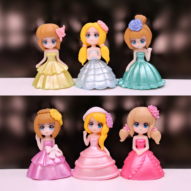 New Long Dress Princess Hand-made Model Doll Doll Girl Room Decorations Creative Desktop Cake Small Ornaments