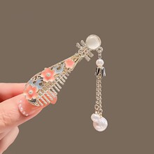 古风花朵琵琶发夹女气质刘海夹侧边夹网红发卡汉服头饰时尚鸭嘴夹