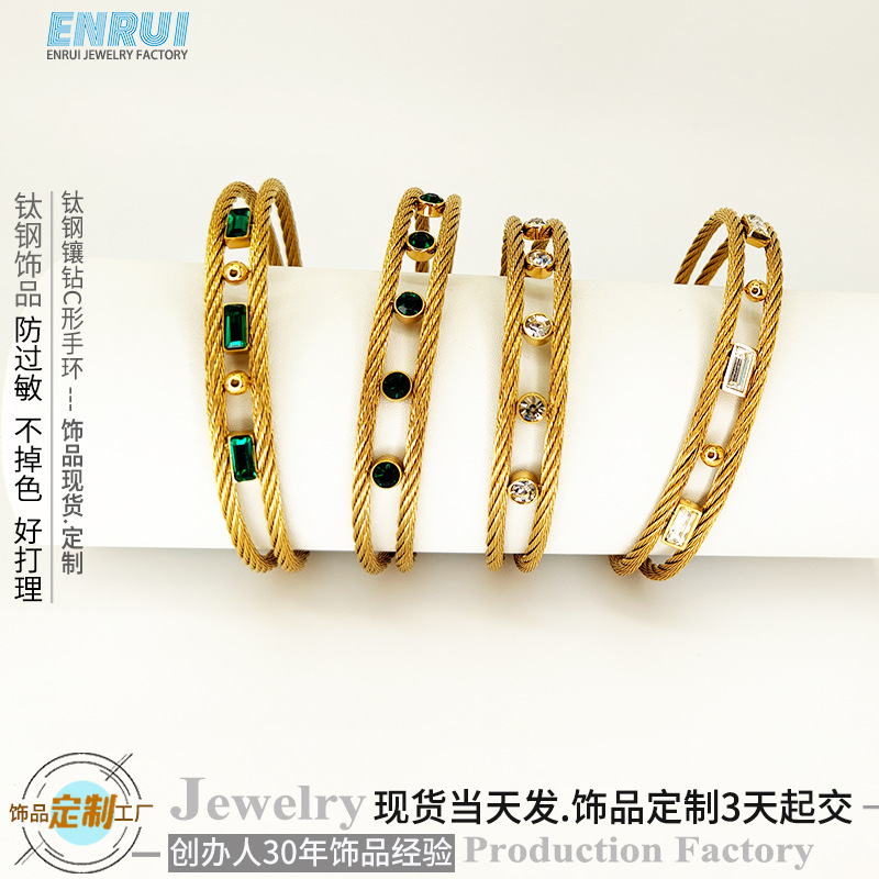 design bracelet stainless steel with zircon