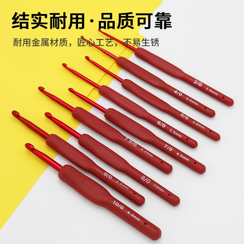 Красная мягкая ручка вязание крючком глинозем вязание крючком ручной работы инструмент для вязания свитер игла бытовой шарф большой крючком