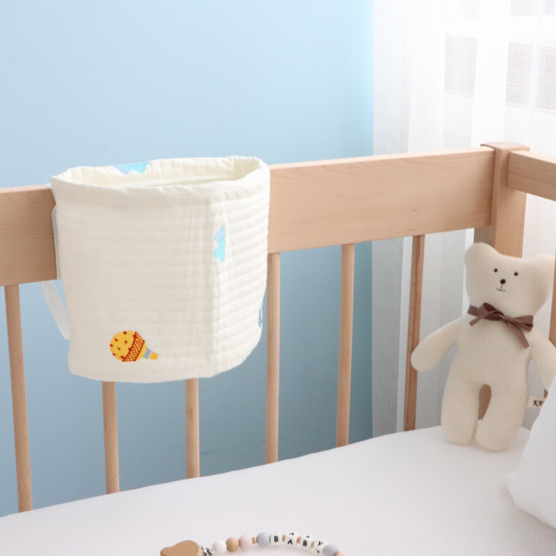 Almacenamiento de noche bolsa colgante bolsa de tela de algodón puro coreano acolchado bordado bolsa de tela pequeña bolsa de ancho 20CM * altura 21CM bolsa de tela