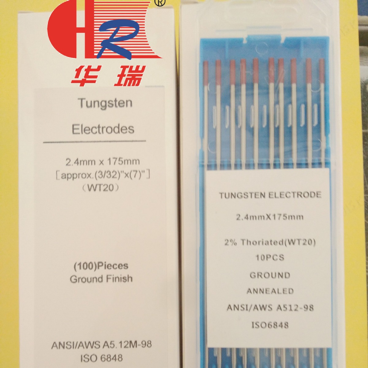 2.0*150mm,2.0*175mmWT20钍钨电极钨针钨棒，出口标准价格优惠