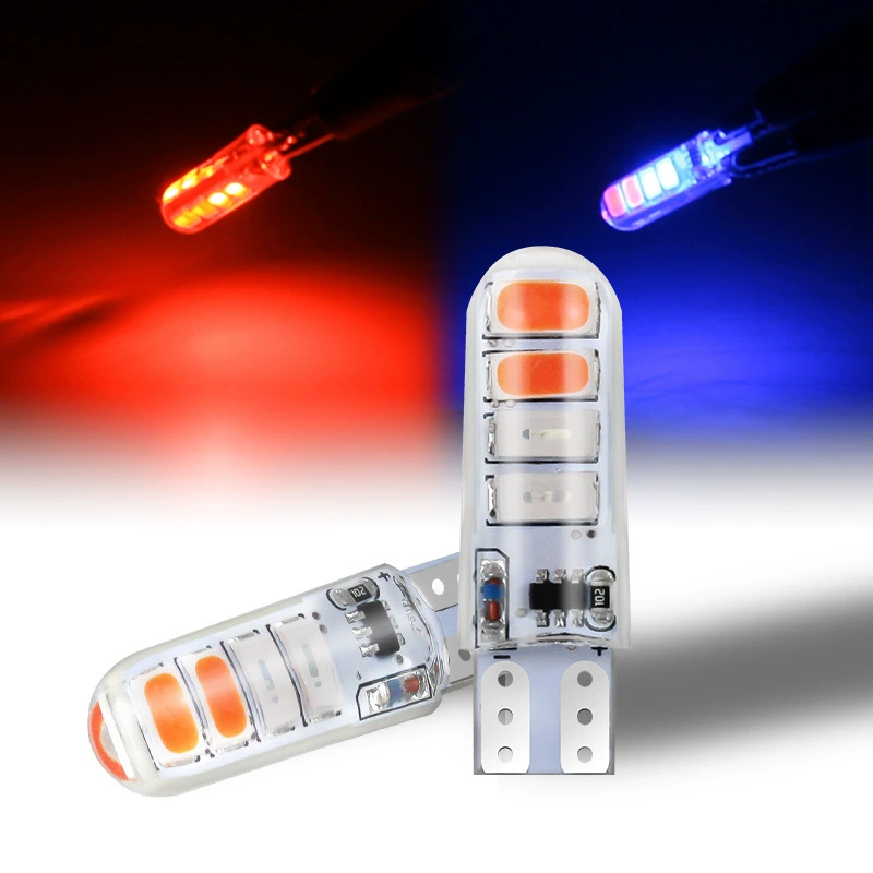 Трансграничные автомобильные T10 маленькие фонари силиконовые широкоформатные 5630 8 ламп двухцветные мигающие огни модифицированные и декодированные широкоформатные огни