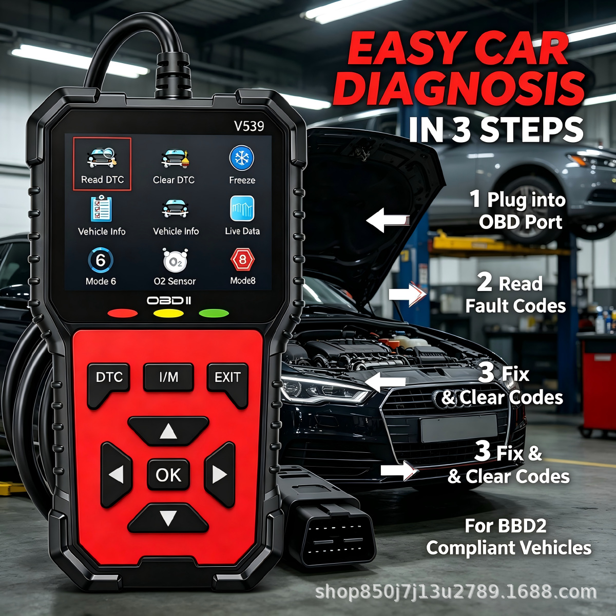 Brand new V539 car diagnostic tool OBD 2 on-board diagnostic tool full-function OBDII car scanner