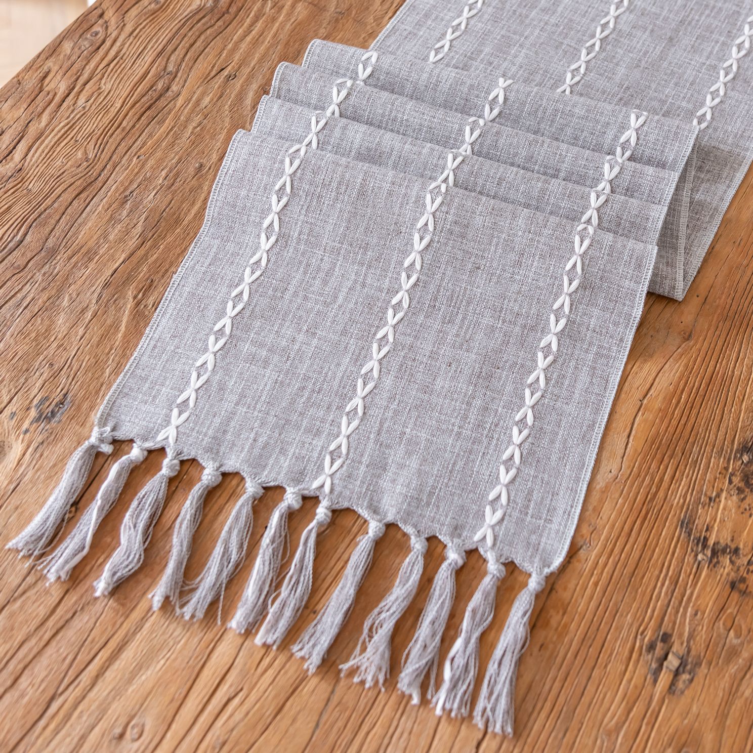 Lexiang 비 다공성-어두운 다크 브라운-수제 테이블 러너