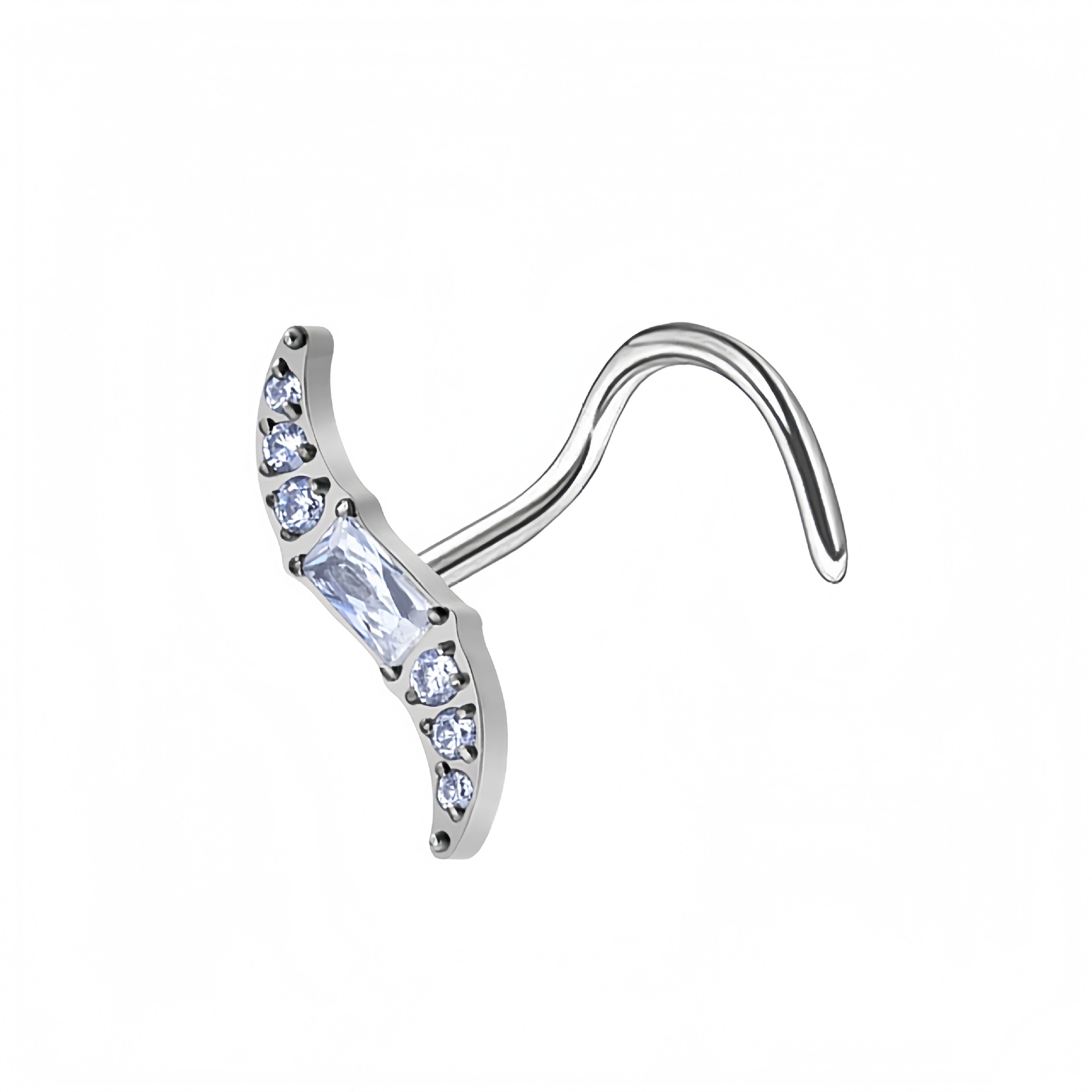 Piercing nez cerise en acier inoxydable avec zircon brillant_voghion.com