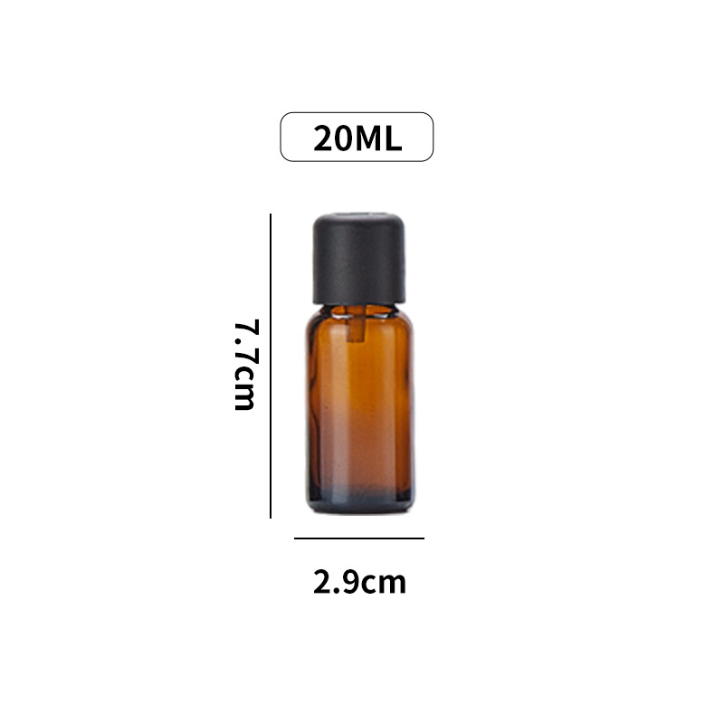 Spot 10ml botella de aceite de aceite de vidrio esmerilado marrón, tapa de cabeza antirrobo, botella de subembalaje cosmético, muestra de luz oscura, botella vacía