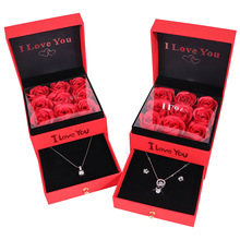 I LOVE YOU 红色9朵玫瑰花礼盒无中文跨境电商热销包装盒伴手礼盒