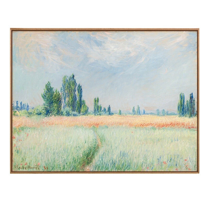 モネ日の出イメージ装飾画北欧客間レストラン掛け画抽象風景油絵寝室壁壁画麦畑|undefined