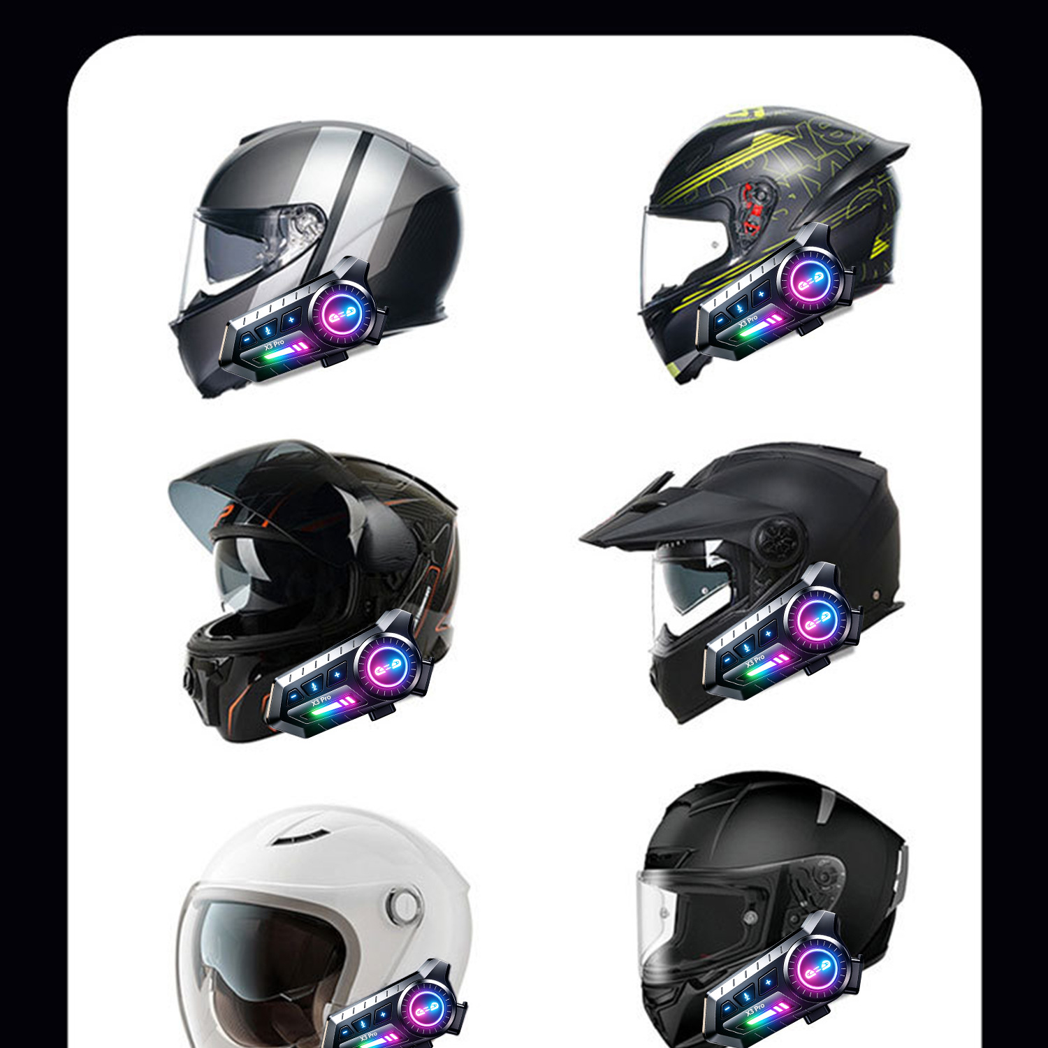 Wholesale X3Pro Cross-Brand Intercom Cycling Headset Helmet Bluetooth Headset Waterproof Noise Reduction Motorcycle Headset