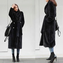 2023冬季貂皮大衣女中长款西服领毛绒加厚时尚气质韩版仿貂绒外套