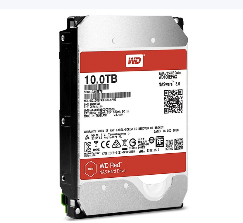 Подходит для NAS с интерфейсом SATA Western Digital (WD), 6TB (WD60EFPX) красный диск