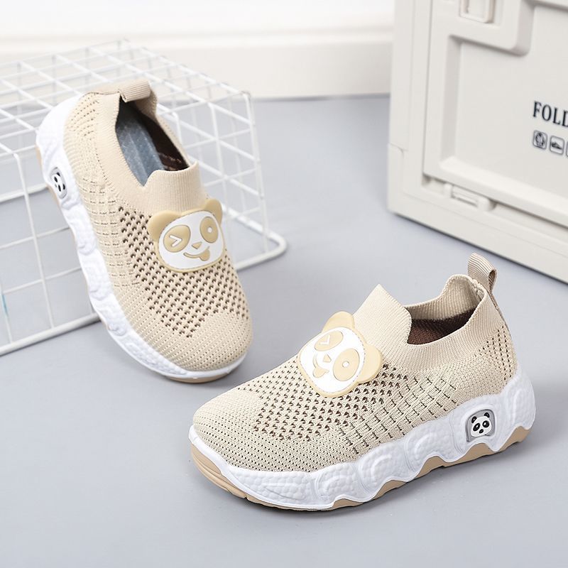 2025儿童飞织运动鞋透气新款休闲鞋女童脚蹬软底宝宝男童网鞋