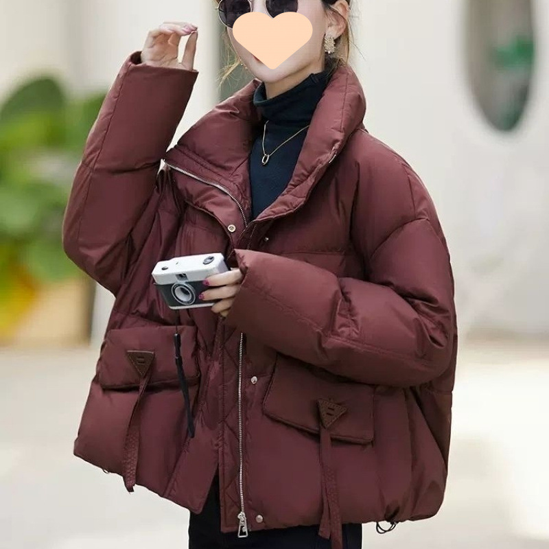 短款羽絨棉服2025冬季新款立領小個子時尚洋氣寬鬆加厚保暖麵包服