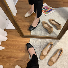 低跟單鞋女3cm工作鞋上班穿2021年新款韓版舒適軟皮軟底粗跟女鞋