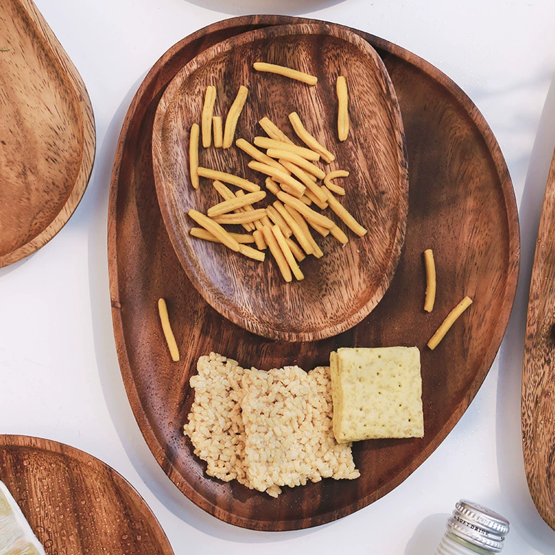 Деревянная доска-ореховый круглый Snack Tray размером 16.5x13.5x2 см, 0.15 кг, современная гостиная хранение блюдо