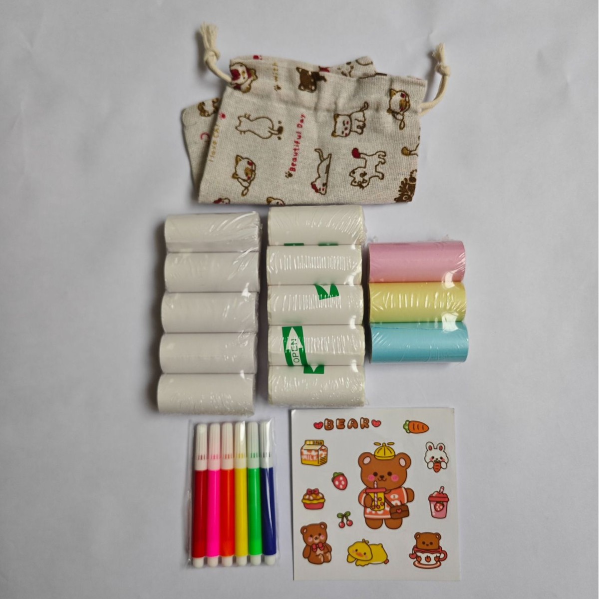 Mini impresora de papel térmico 57*25mm, etiqueta autoadhesiva, papel colorido, papel para recibos de caja registradora, papel para imprimir etiquetas