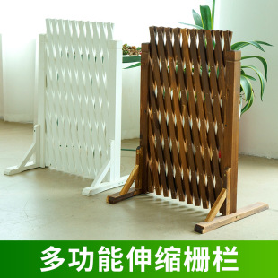 Anticorrosive Wood Fence Fence Outdoor Outdoor Telescopic Fence Guardrail Indoor Pet Decorative Grids Partition Wooden Flower Stand