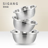 Vegetables Leach basket Three kitchen Supplies stainless steel thickening Cooking pots Wash rice sieve Three pieces 2