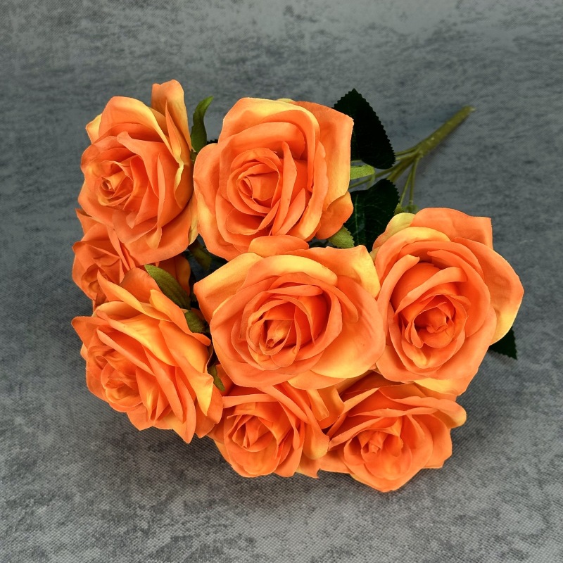 Simulación de 9 grandes ramos de rosas boda decoración del hogar decoración flor de seda transfronteriza hecha a mano adornos de flores falsas al por mayor