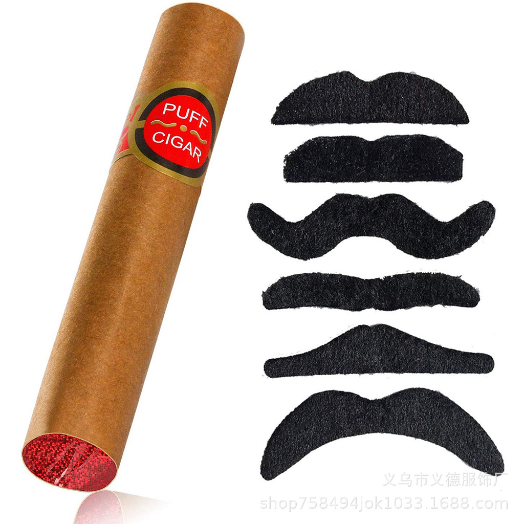 PESENAR Festival Prom Western Cowboy Sombrero Anacardo Hip Hop Pañuelo cuadrado Barba falsa Sombrero de cigarro Sombrero Vestir