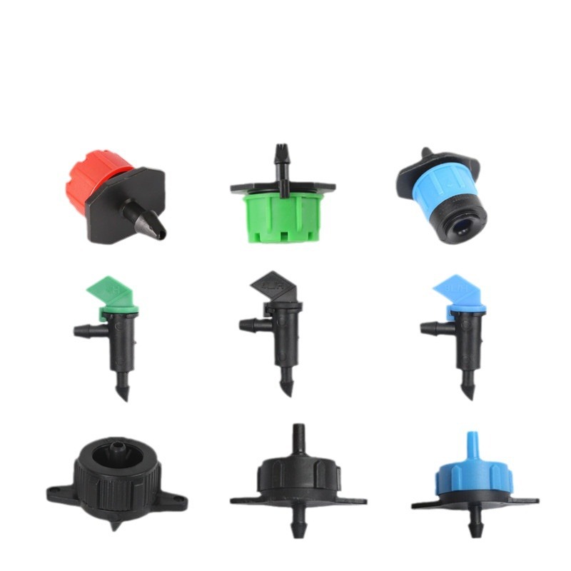 8 orificios caudal ajustable goteo bandera roja compensación de presión goteo tipo invernadero vivero huerto de montaña raíz de maceta