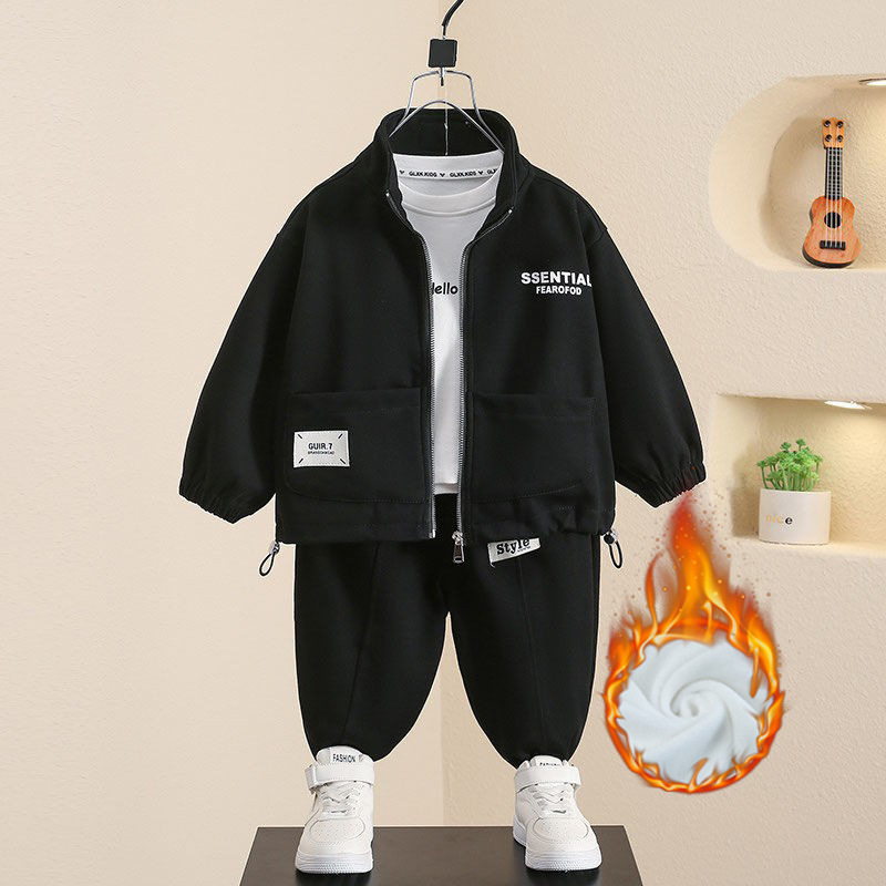 Py-2008 velvet double pocket set - black