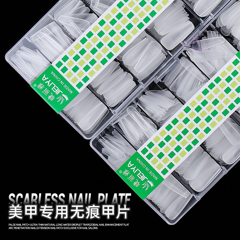 Net red nail art ultra-thin seamless nail piece full half paste non-engraving French nail patch frosted ladder extension nail piece