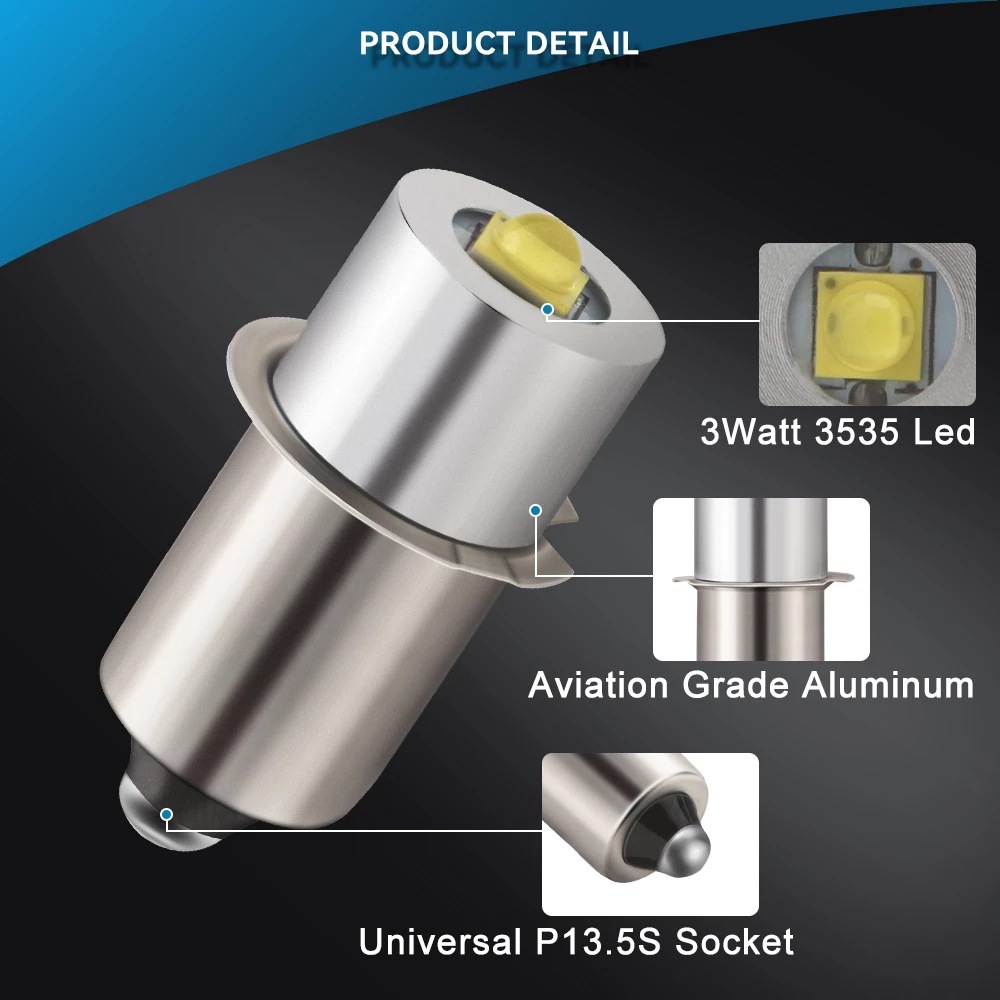 P13.5SE10LED aluminum alloy flashlight BA9S car position light DC6-24V12V multi-voltage strong light