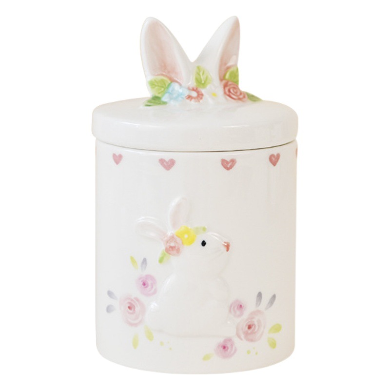 Bainanwell cerámica sellada tarro azúcar tarro creativo de almacenamiento de dulces tarro con tapa decoración merienda té almacenamiento