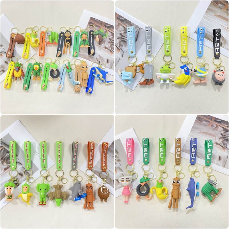 Cross-Border Wooden Stick Man Pendant Tiktok Foreign Version of the Book of Mountains and Seas Keychain Funny Abstract Hand-Made Office Blind Box Accessories