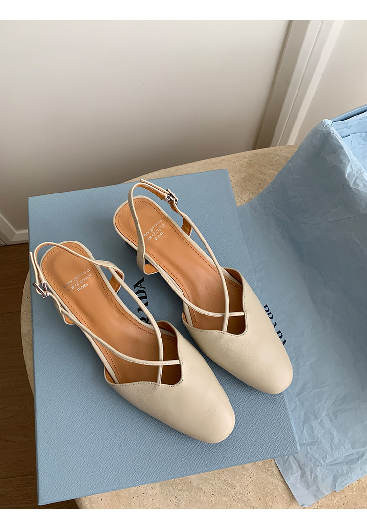 Sandal nữ quai ngang mũi trùm gót vuông 5 cm phong cách Hàn Quốc — đen chi tiết 35