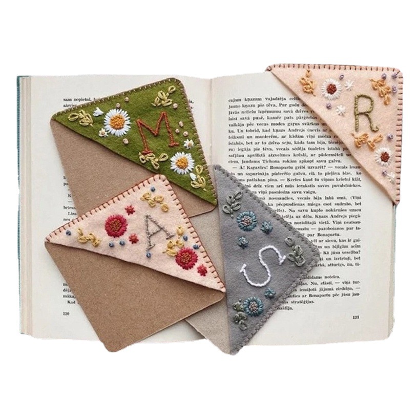 Four Seasons bordado hecho a mano marcador personalizado bordado cornerbookmark