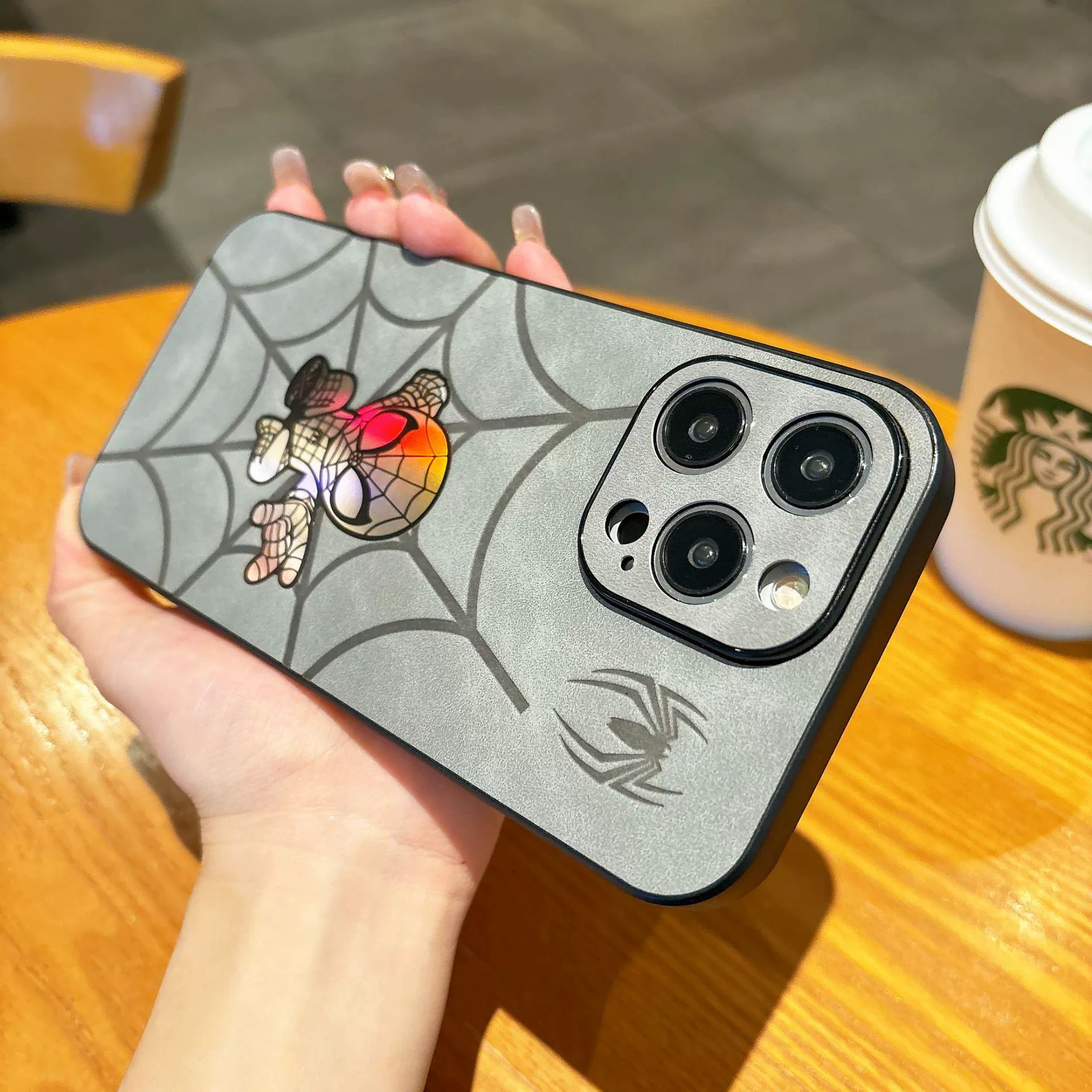 Apple, cartoon phone case, iPhone 14, mobile phone, iphone, 15promax, mirror effect, fall protection