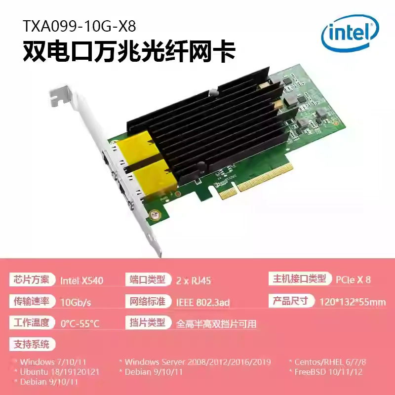 DIEWU 82599 одиночная/двойная портовая сетевая карта платформа - линия PCIE один порт SFP+10,000-размерная оптоволоконная сетевая карта сервера