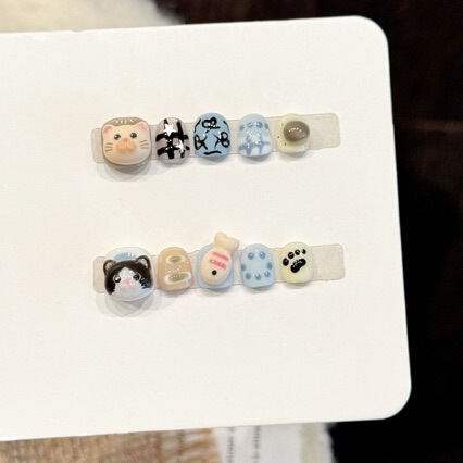 Cute Cartoon Nail Stickers for Children, Soft and Adorable, Safe and Non-Toxic, Purely Handmade Nail Patches, Exquisite Fake Nails Cute Cartoon Nail Stickers for Children, Soft and Adorable, Safe and Non-Toxic, Purely Handmade Nail Patches, Exquisite Fake Nails