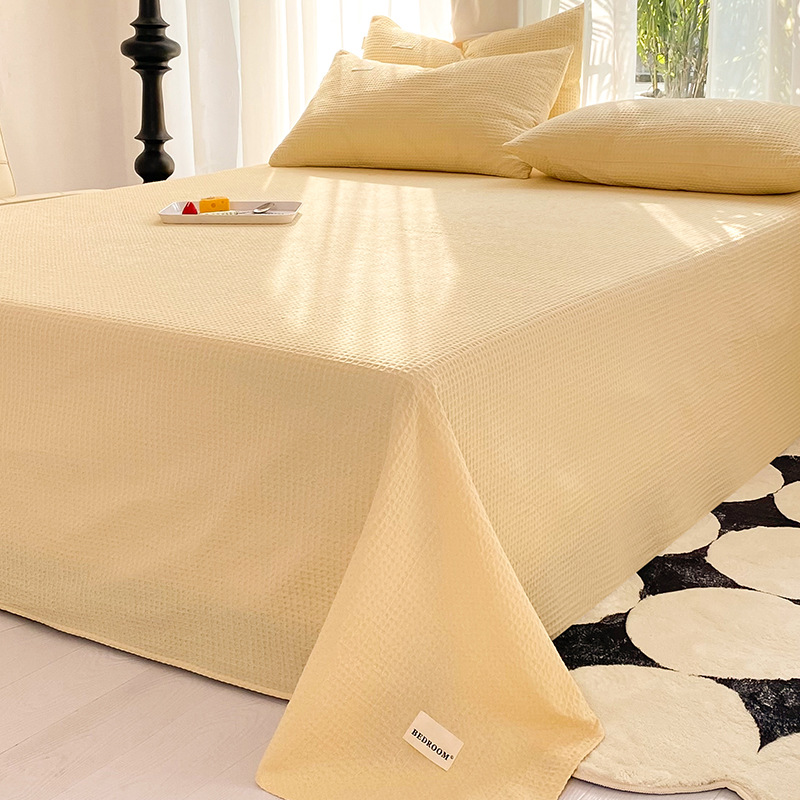 Una sábana de algodón waffle de categoría 1 pieza única 100 cubierta de cama de algodón pieza individual otoño e invierno tatami gruesa sábana pieza de tres piezas