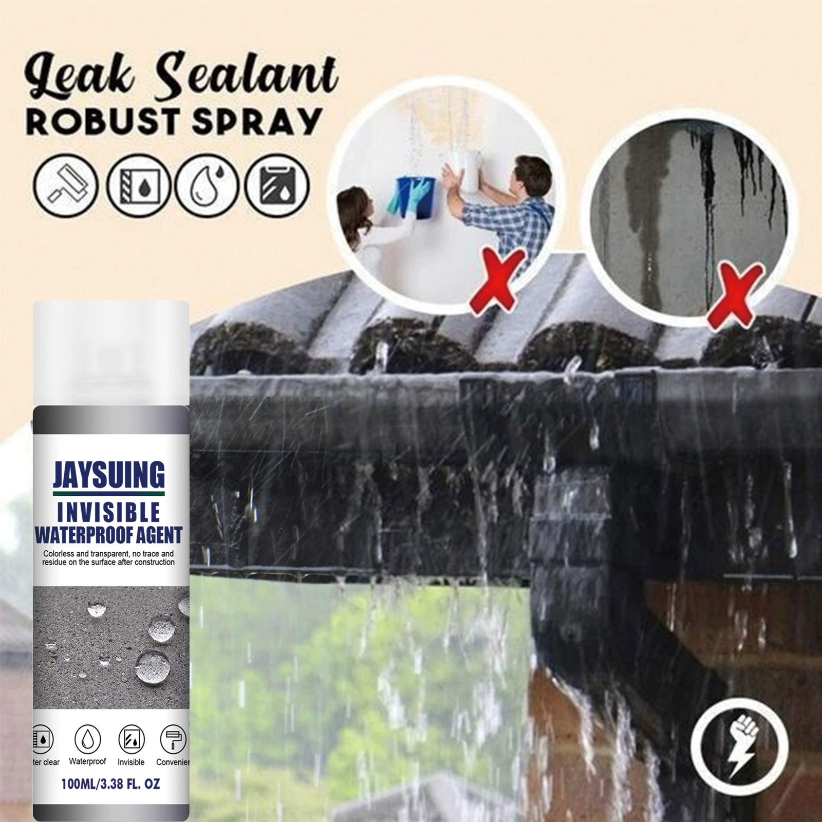 Водонепроницаемый клей Jaysuing, водонепроницаемый и влагостойкий невидимый клей, плитка для ванной комнаты, наружная стена, крыша, универсальное средство для ремонта протечек