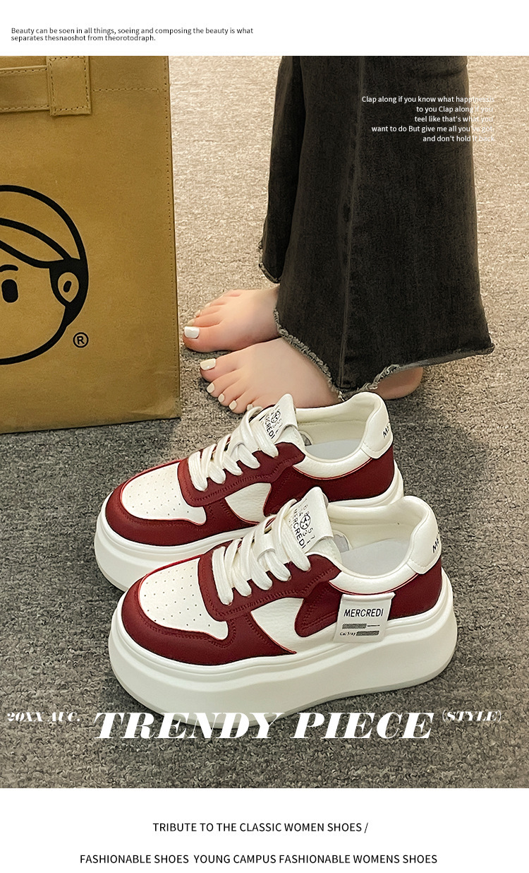 Baskets Femme Blanches Plateforme Sneakers Tendance Printemps Automne_voghion.com