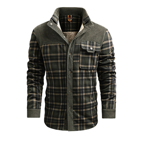 Men's Warm Plaid Blazer Cardigan Winter Padded Plus Size Jacket Shirt Eu Code Trendy Wish