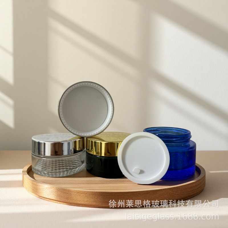 スポット卸売透明メッシュボトムクリームボトルローションエッセンスボトル化粧品ガラスボトルセット包装|undefined