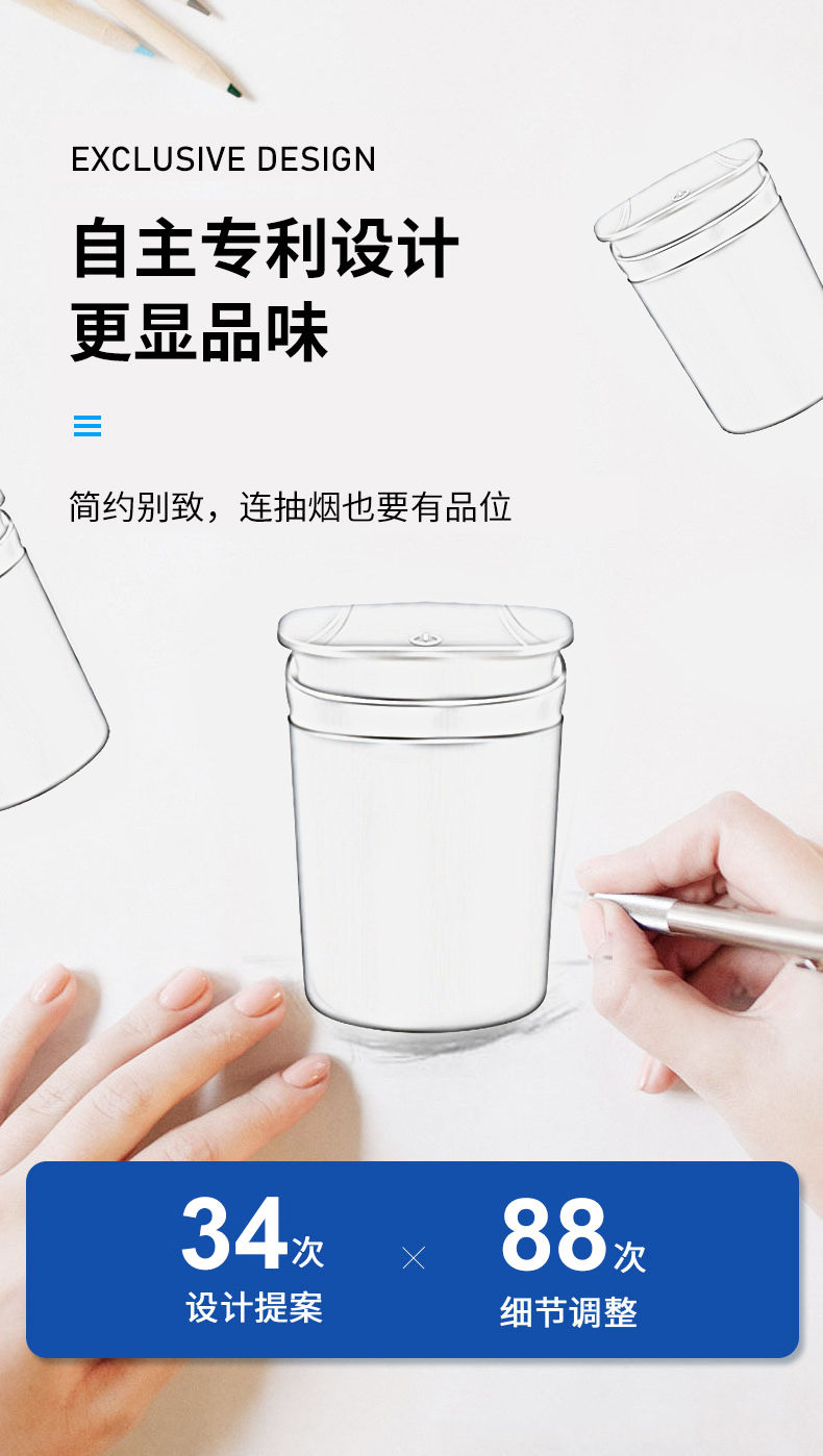 Cross-border new car ashtray with light car trash can automatically light up car metal ashtray men