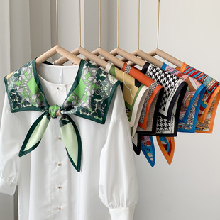 Shawl Summer Outer Wear Decorative Women's Silk Scarf Spring and Autum Thin Fashionable Fake Collar with Shirt Versatile Sun Protection Shawl